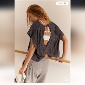 NWOT Free People My Time Tee Xl Black